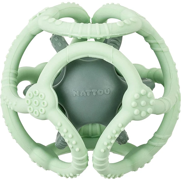 Nattou Silikonbälle 2er Set, Zum Greifen und Beißen, BPA-frei, Ø 10 cm + 7 cm, Silicon, Mintgrün/Grasgrün - Preisvergleich – Bild 1