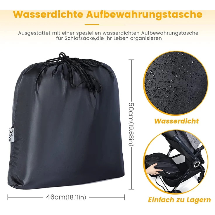 Orzbow Fußsack für Kinderwagen Buggy,Baby Fußsack Schlafsack,Babyfußsack für Babyschale,Winterfußsack mit Reißverschluss Waschbar Passend für Alle Kinderwagen (Blau,Groß) – Bild 8