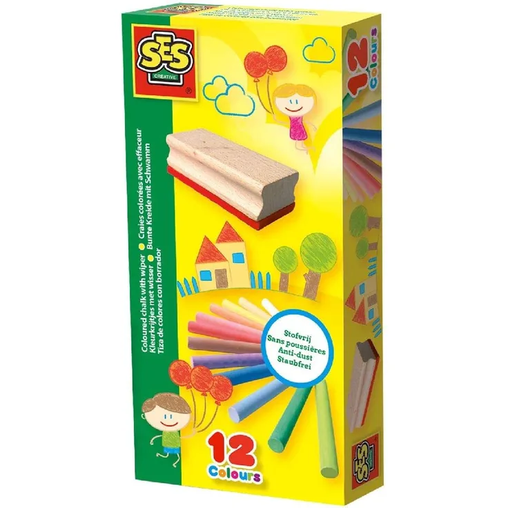 SES Creative - Bunte Kreide mit Schwamm