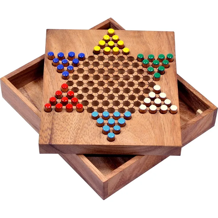Halma Gr. S für 2 bis 6 Spieler - Spielfeld 17 x 15 cm - 6 x 10 Spielstecker