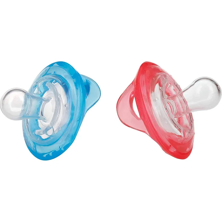 Nûby - 2 Natural Flex™ Schnuller Kirschform - Blau & Rot - 6-36 Monate