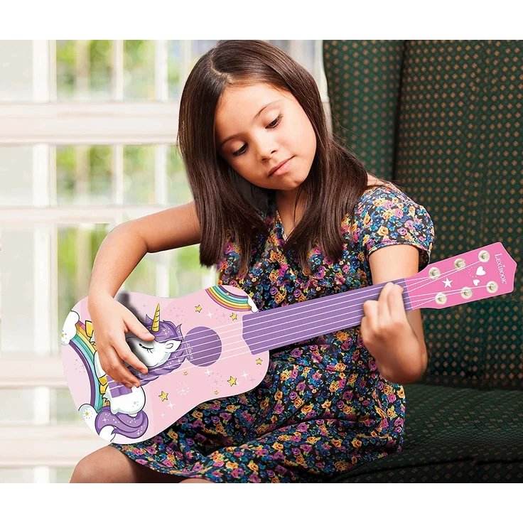 Lexibook erste Gitarre Einhorn für Kinder, 6 Nylonsaiten, 53 cm, Anleitung inklusive, Rosa/Blau, K200UNI – Bild 4