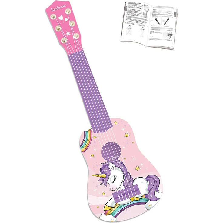 Lexibook erste Gitarre Einhorn für Kinder, 6 Nylonsaiten, 53 cm, Anleitung inklusive, Rosa/Blau, K200UNI – Bild 2