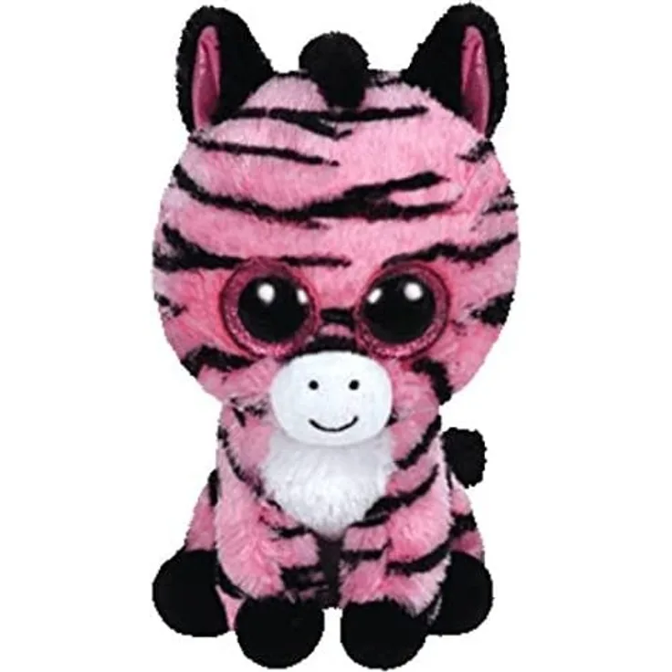 TY 36147 36147-Zoey-Zebra mit Glitzeraugen, Plüschtier, 15 cm, pink