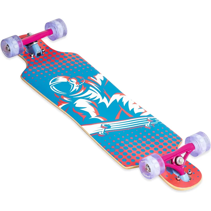 muuwmi Longboard Compact ABEC 7 Space mit Leuchtrollen – Bild 2