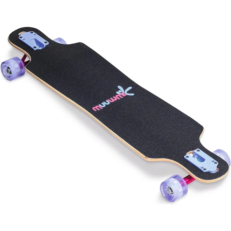 muuwmi Longboard Compact ABEC 7 Space mit Leuchtrollen