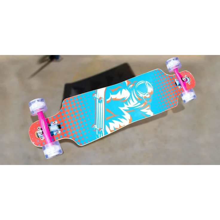 muuwmi Longboard Compact ABEC 7 Space mit Leuchtrollen – Bild 4
