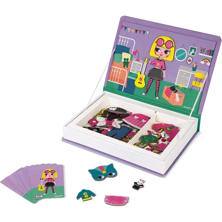 Janod J02718 Magneti'Book Kostüme Lernspielzeug, Mädchen