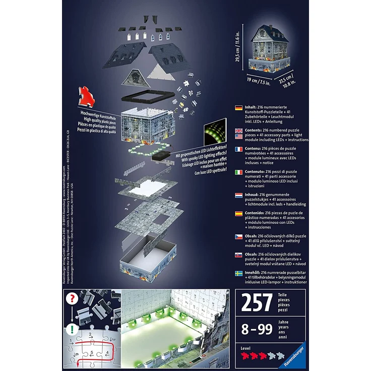 Ravensburger 3D Puzzle Gruselhaus bei Nacht – Bild 2