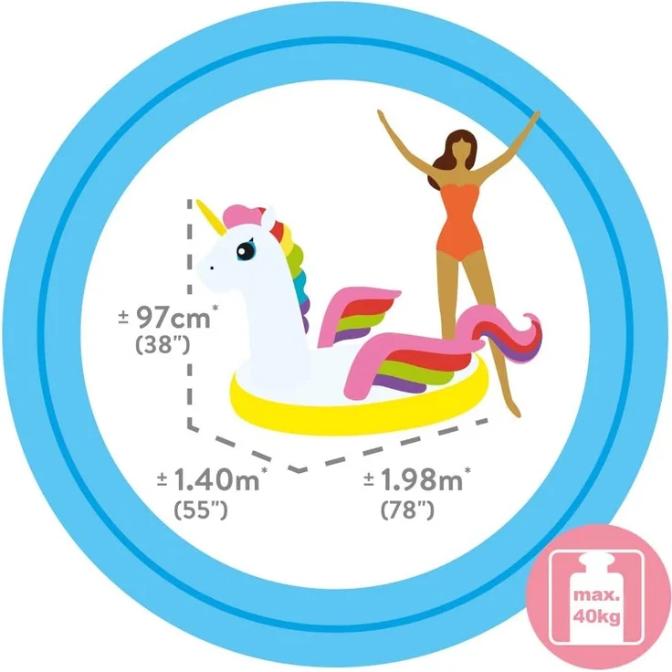 Intex 57561NP Rideon ''Unicorn'', 198x140x97cm – Bild 3