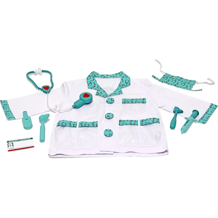 Melissa & Doug Doctor Role-Play Costume Set (Pretend Play, High-Quality Materials, Machine Washable, 44. 45 cm H × 60. 96 cm W × 1. 905 cm L) – Bild 1