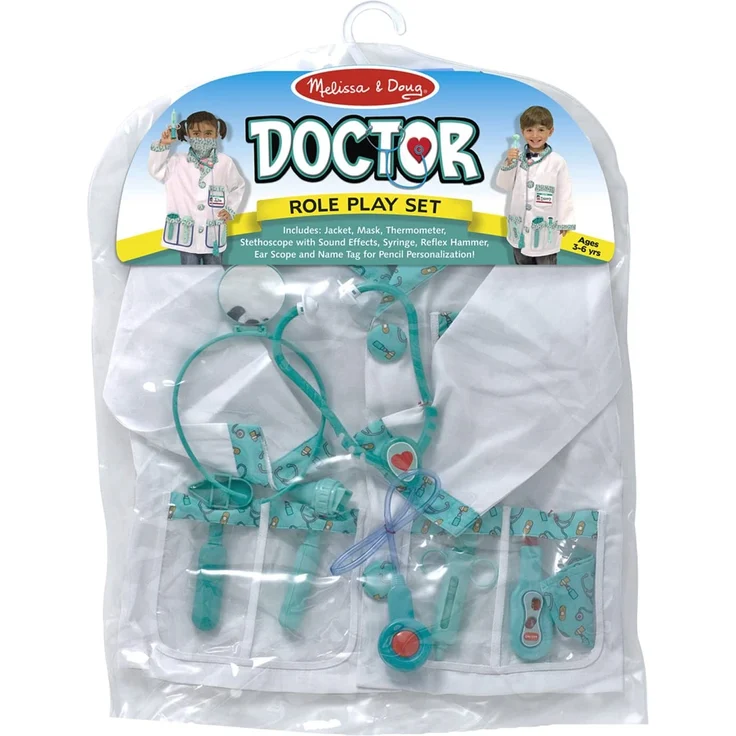 Melissa & Doug Doctor Role-Play Costume Set (Pretend Play, High-Quality Materials, Machine Washable, 44. 45 cm H × 60. 96 cm W × 1. 905 cm L) – Bild 2