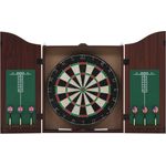 Professionelles Dartboard Sisal mit Schrank und 6 Dartpfeilen