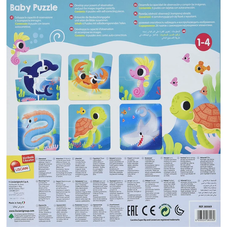 Lisciani Carotina Baby Puzzle Sea animals 80069 LISCIANI - Preisvergleich – Bild 2