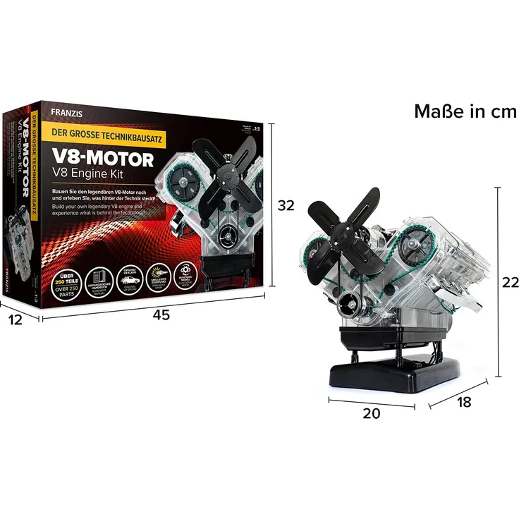 Franzis V8-Motor - Der große Technikbausatz, Maßstab ca. 1:3 - Preisvergleich – Bild 8