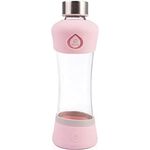 EQUA Glasflasche Acitive Berry 0,55l Trinkflasche aus Borosilikatglas 550 ml Sportflasche Wasserflasche