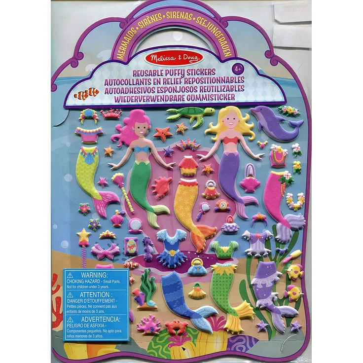 Melissa & Doug Puffy Aufkleberspielset, Meerjungfrau