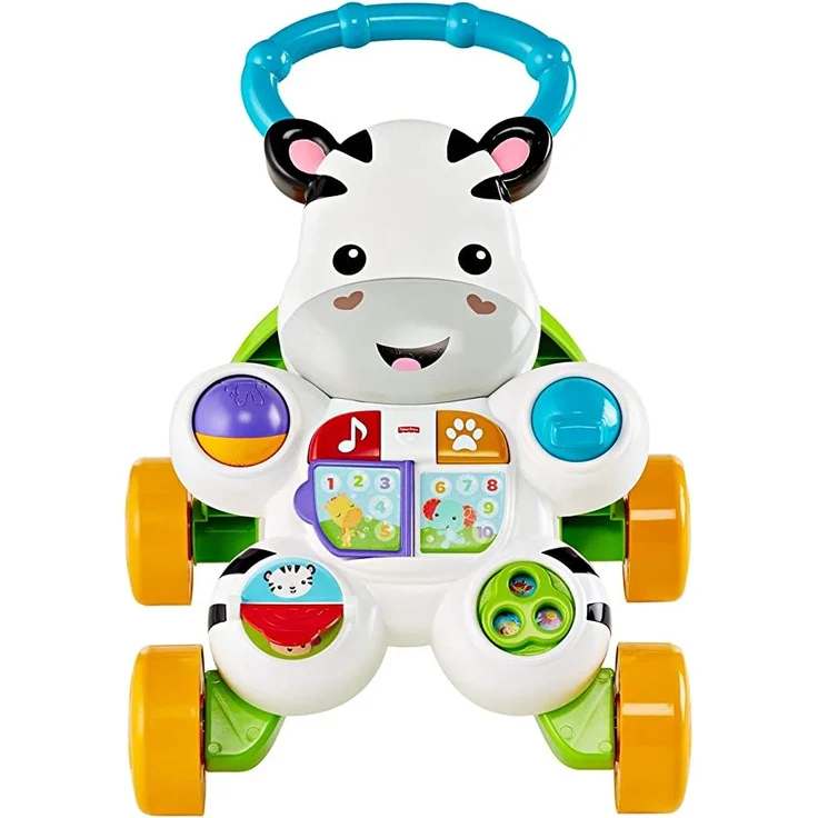 Fisher-Price HBW56 - Lern mit mir - Zebra Lauflernwagen, musikalisches Aktivitäts- und Gehspielzeug mit Lerninhalten, ab 6 Monaten (deutsche Version) – Bild 1