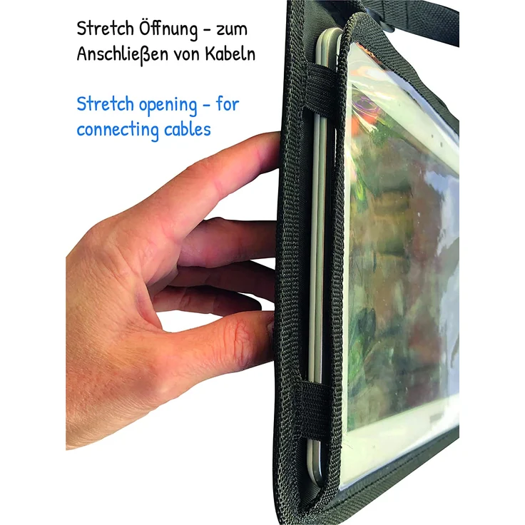 1x Kinder Autositz Rückenlehnenschutz Organizer mit verstellbarer Tablet Tasche, Aufbewahrung für Zubehör – Einhorn Motiv - universal - 70x45cm – inkl. Getränkehalter + Aufbewahrungsnetz - Preisvergleich – Bild 6