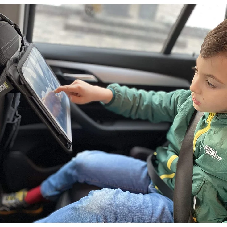 1x Kinder Autositz Rückenlehnenschutz Organizer mit verstellbarer Tablet Tasche, Aufbewahrung für Zubehör – Einhorn Motiv - universal - 70x45cm – inkl. Getränkehalter + Aufbewahrungsnetz - Preisvergleich – Bild 4