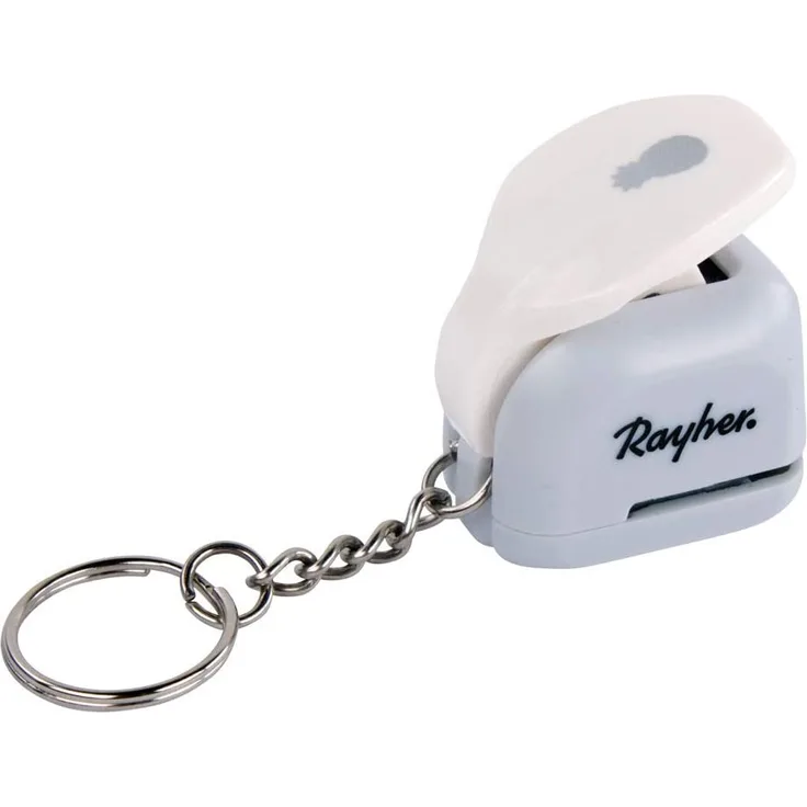 Rayher 69187000 Ministanzer Ananas mit Schlüsselanhänger, Motivstanzer für Kartengestaltung und Scrapbooking, 0,95 cm