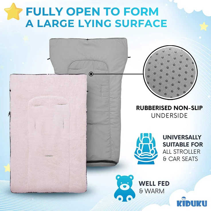 KIDUKU® Babyfußsack Grau Baby Winterfußsack Kinderfußsack Fußsack Winter Kinderwagen Buggy – Bild 5