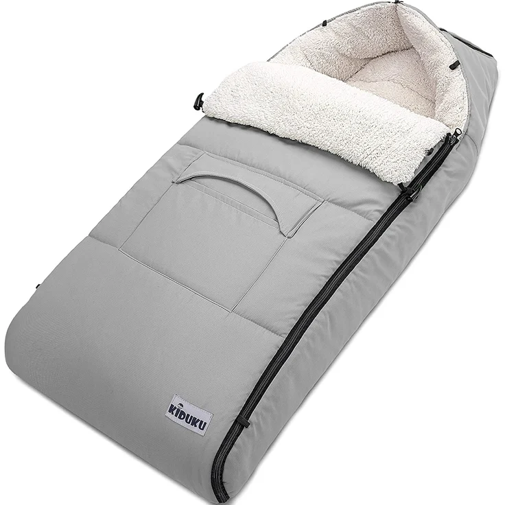 KIDUKU® Babyfußsack Grau Baby Winterfußsack Kinderfußsack Fußsack Winter Kinderwagen Buggy – Bild 1