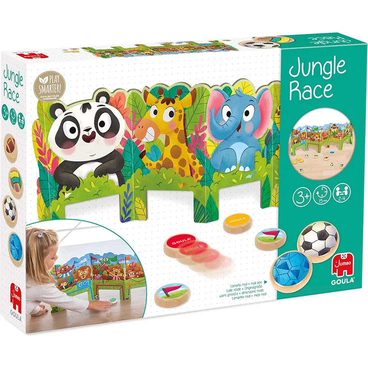 spiel Jungle Race junior 30 x 22 cm Holz/Karton grün