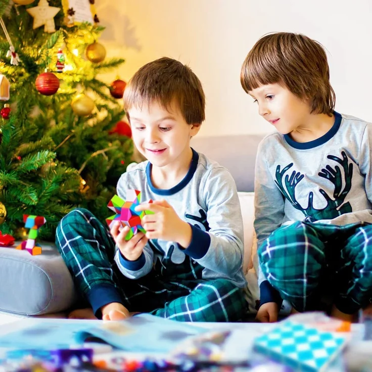 EACHHAHA Magische Schlange 48 Blöcke-Magic Snake Spielzeug-Snake Puzzle-Magischer Schlangenwürfel für Kinder und Erwachsene-mitgebsel Kindergeburtstag-Weihnachtssocken füllen Sich(Regenbogen*1) – Bild 6