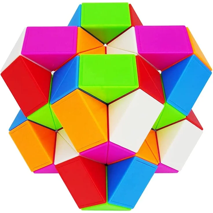 EACHHAHA Magische Schlange 48 Blöcke-Magic Snake Spielzeug-Snake Puzzle-Magischer Schlangenwürfel für Kinder und Erwachsene-mitgebsel Kindergeburtstag-Weihnachtssocken füllen Sich(Regenbogen*1) – Bild 8