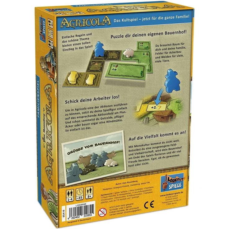 Lookout Games 22160085 - Agricola, Familienspiel von Uwe Rosenberg – Bild 2