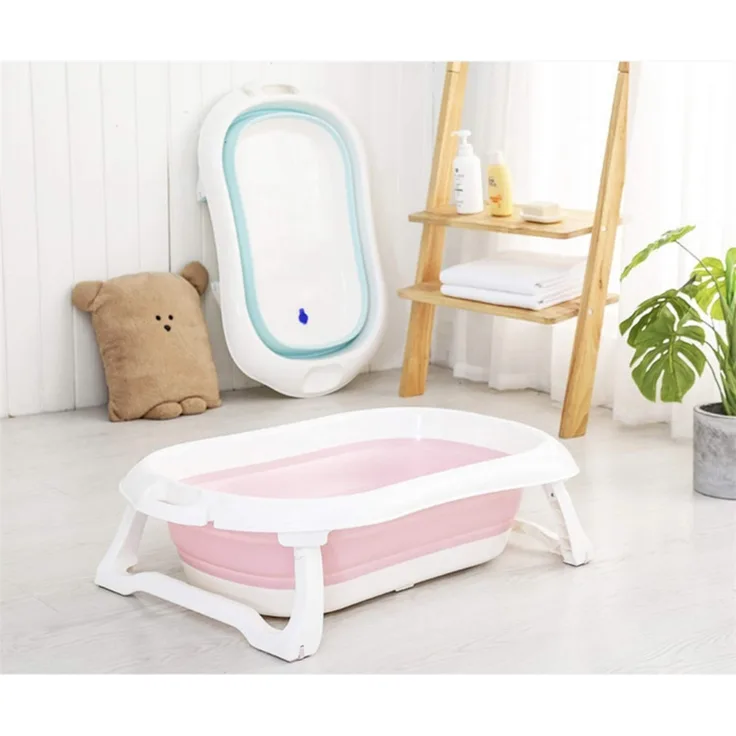 RHP Badewanne für Babys Ergonomische Babywanne Anti-Rutsch Kunststoff rutschfest klappbar - 3 Farben (Rosa)