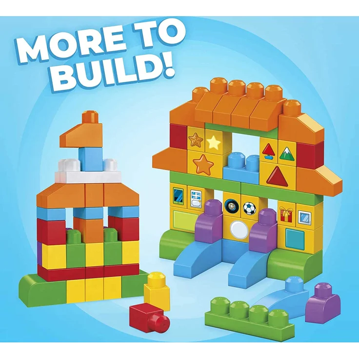 MEGA Bloks FVJ49 - Bausteintasche, 150 Teile, Bunt, Spielzeug ab 1 Jahr – Bild 6
