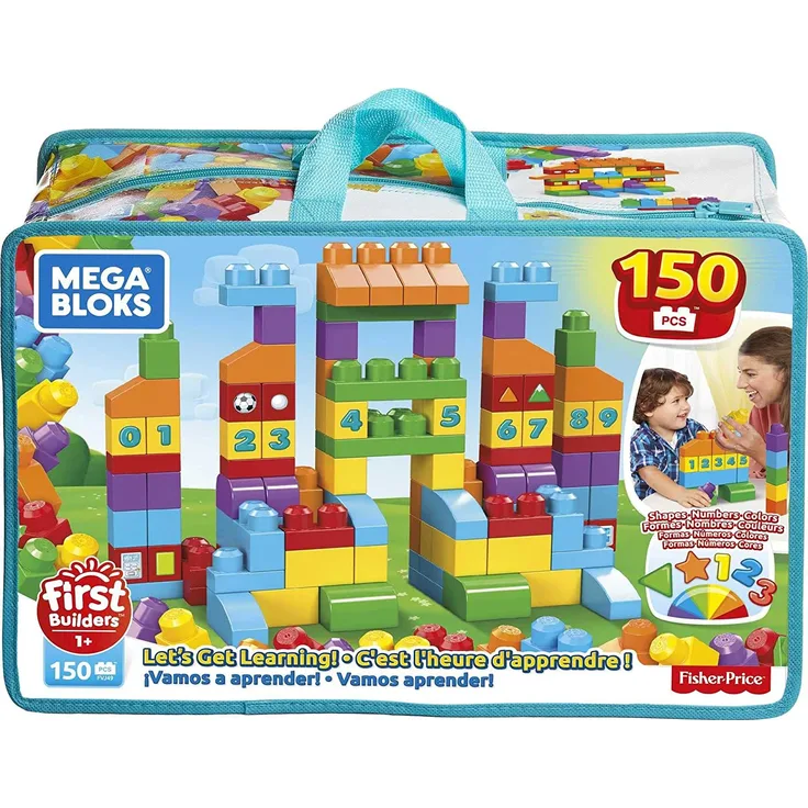 MEGA Bloks FVJ49 - Bausteintasche, 150 Teile, Bunt, Spielzeug ab 1 Jahr