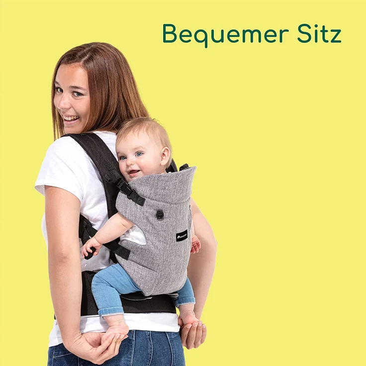 Bebeconfort Go4 Babytrage, ab der Geburt bis ca. 3 Jahre, 0-15 kg, Black Chic – Bild 4