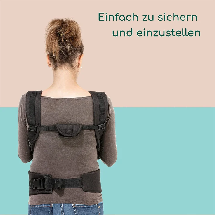 Bebeconfort Go4 Babytrage, ab der Geburt bis ca. 3 Jahre, 0-15 kg, Black Chic – Bild 5