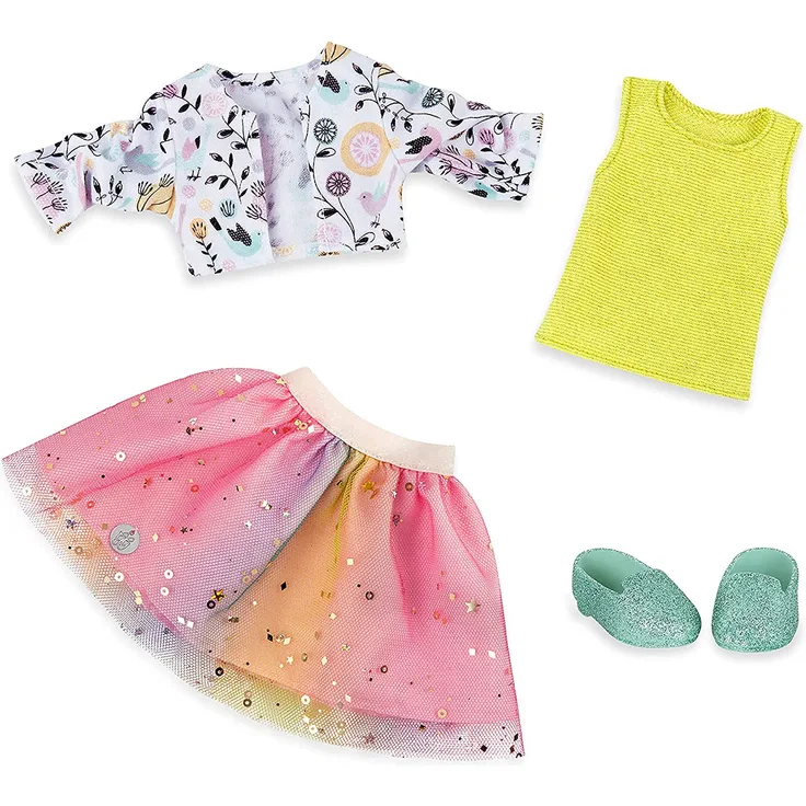 Glitter Girls Puppenkleidung 36 cm Puppen Schimmer Tutu Outfit – Jacke, Rock, Top und Schuhe – Zubehör für Puppen, Spielzeug ab 3 Jahren