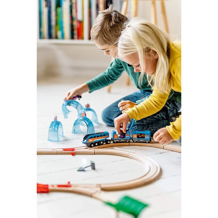 BRIO 'Smart Tech Sound Action Tunnel Reisezug-Set', ab 3 Jahren, Aufnahme-, Licht- und Soundfunktion, 37 Teile – Bild 7