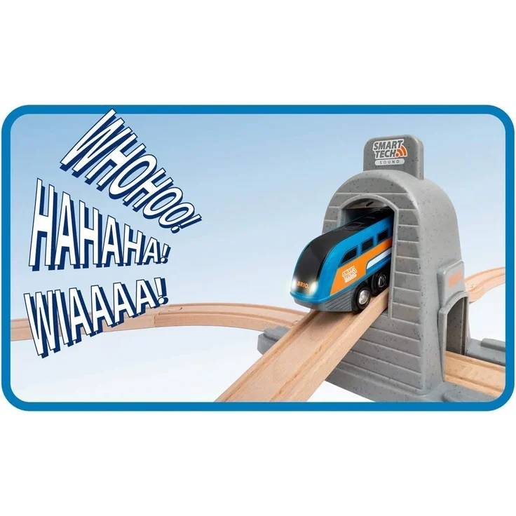 BRIO 'Smart Tech Sound Action Tunnel Reisezug-Set', ab 3 Jahren, Aufnahme-, Licht- und Soundfunktion, 37 Teile – Bild 5