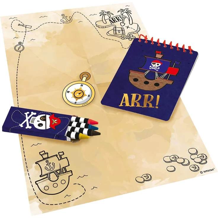 partyspiel Pirates Schatzkarte Junior Papier 39-teilig