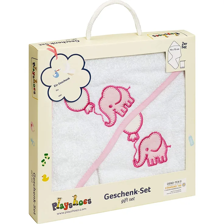 Playshoes Geschenk-Set Elefant weiß/rosa Gr. original