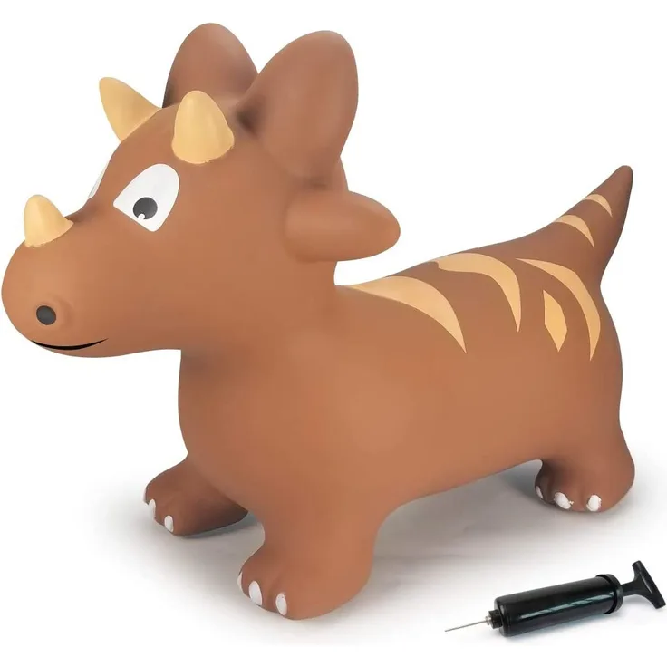 Jamara 460591 Hüpftier Dino mit Pumpe - Fördert den Gleichgewichtssinn und die motorischen Fähigkeiten, Tierohren dienen dem Kind als Halt, robust und widerstandsfähig, pflegeleicht, bis 50 kg, braun