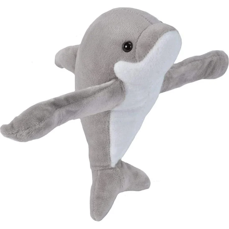 Wild Republic Huggers Schnapparmband Kuscheltier, Plüschtier, Delfin 20 cm – Bild 1