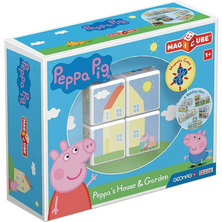 Geomag Magicube 050 - Peppa Pig Peppa's house & garden - 4 Magnetwürfel - Konstruktionsspielzeug, Baukasten Lernspielzeug - Preisvergleich – Bild 1