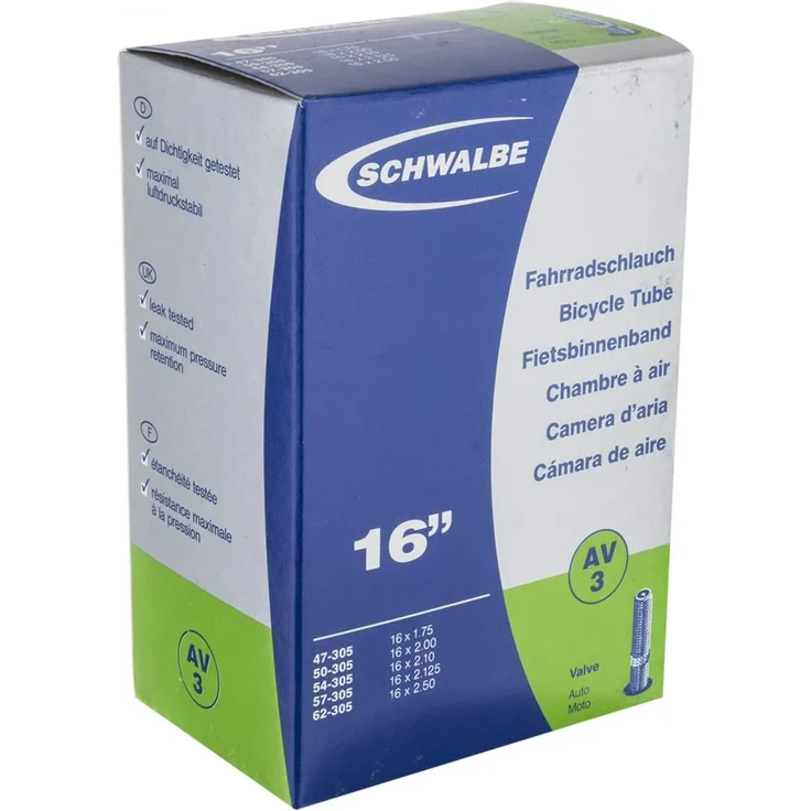 Schwalbe Schlauch AV3 16x1. 75-2. 50" (47/62-305) - 16 Zoll AV 40mm – Bild 2