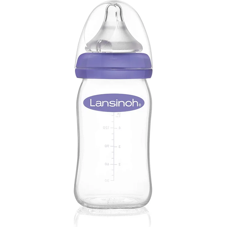 Lansinoh 77140 Glas-Weithalsflasche mit NaturalWave Sauger Gr. S, 160 ml – Bild 1