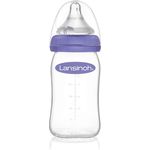 Lansinoh 77140 Glas-Weithalsflasche mit NaturalWave Sauger Gr. S, 160 ml