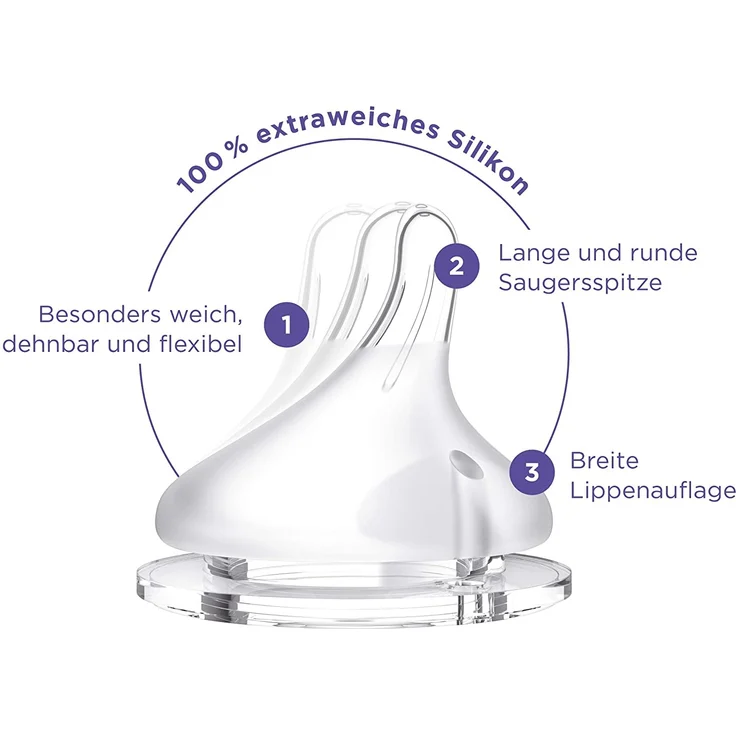 Lansinoh 77140 Glas-Weithalsflasche mit NaturalWave Sauger Gr. S, 160 ml – Bild 4