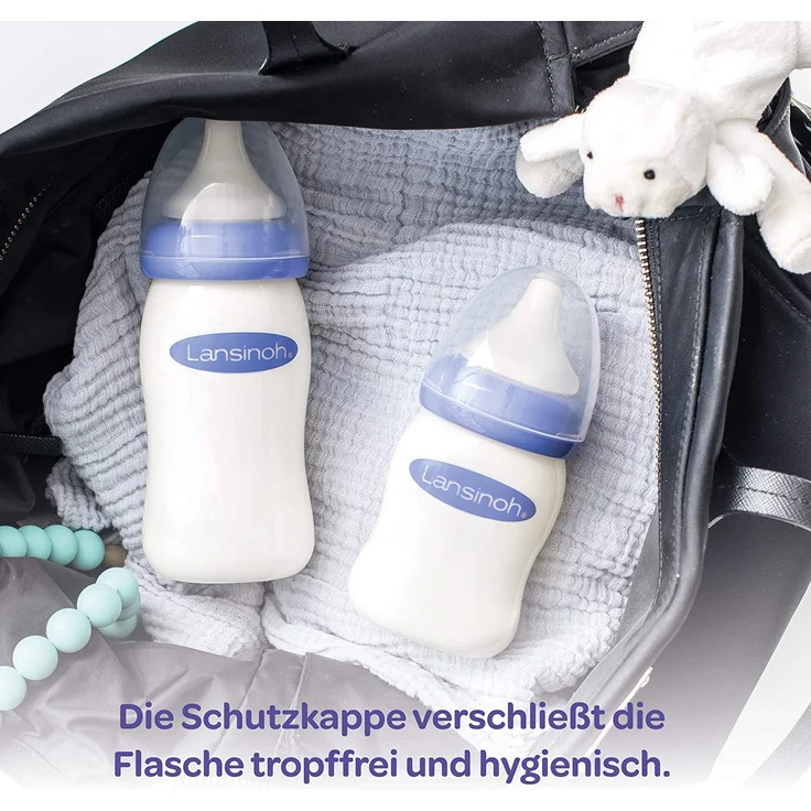 Lansinoh 77140 Glas-Weithalsflasche mit NaturalWave Sauger Gr. S, 160 ml – Bild 6