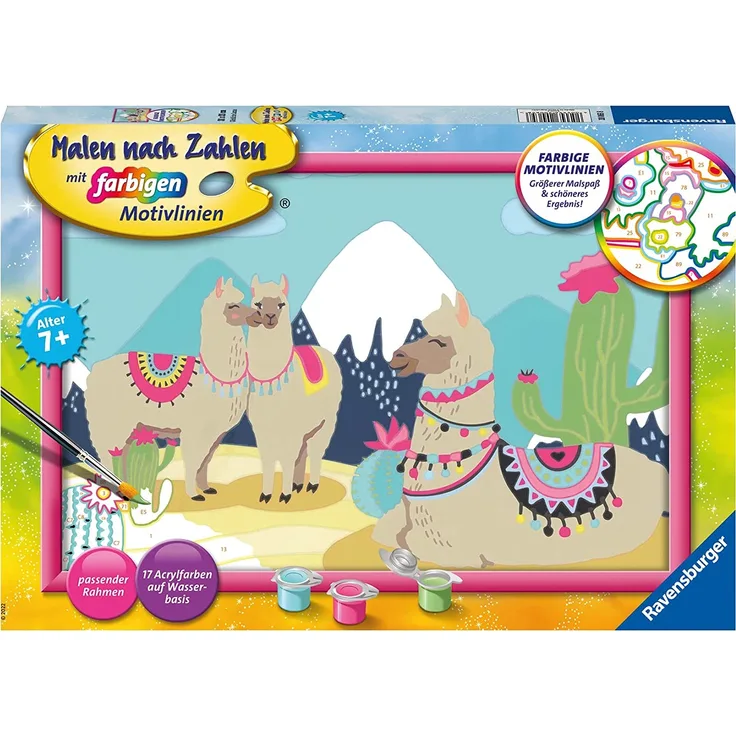 Ravensburger Malen nach Zahlen Malset Glückliche Lamas